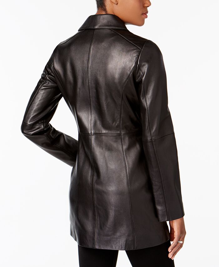 Anne Klein Leather Blazer Jacket - Macy's