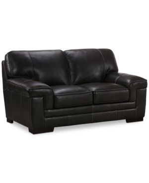 FURNITURE MYARS 69" LEATHER LOVESEAT, CREATED FOR MACY'S
