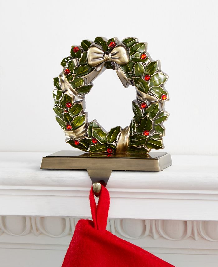 Holiday Lane Holly Wreath Stocking Holder, Created for Macy's Macy's