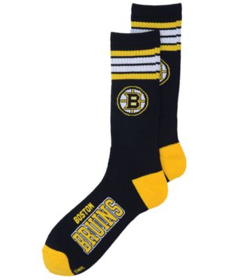 For Bare Feet Boston Bruins 4 Stripe Deuce Crew Socks - Macy's