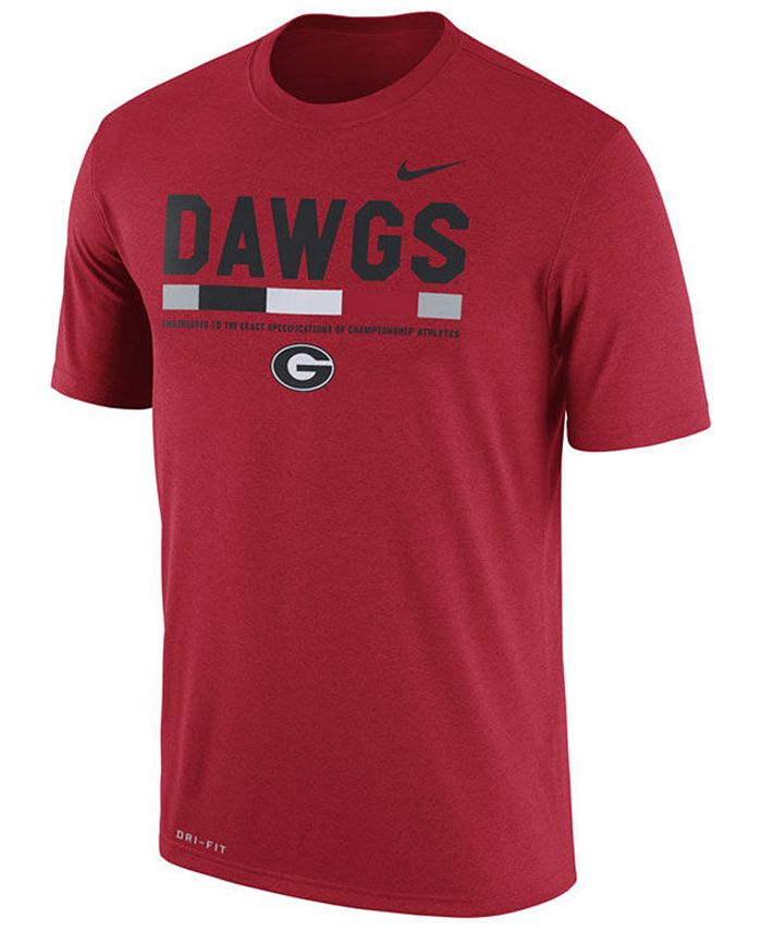 Nike Men's Georgia Bulldogs Legend Staff Sideline T-Shirt - Macy's