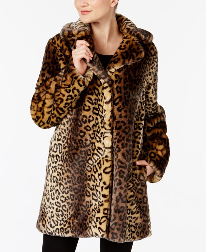 Laundry by Shelli Segal Leopard-Print Faux-Fur Coat & Reviews - Coats ...