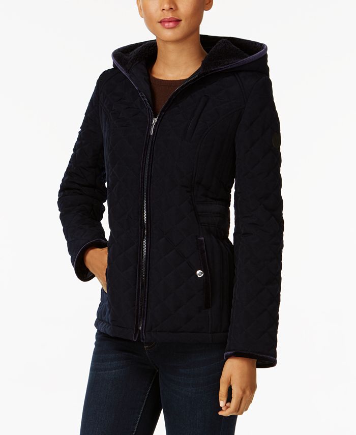 Laundry by Shelli Segal Quilted VelvetTrim Jacket Macy's