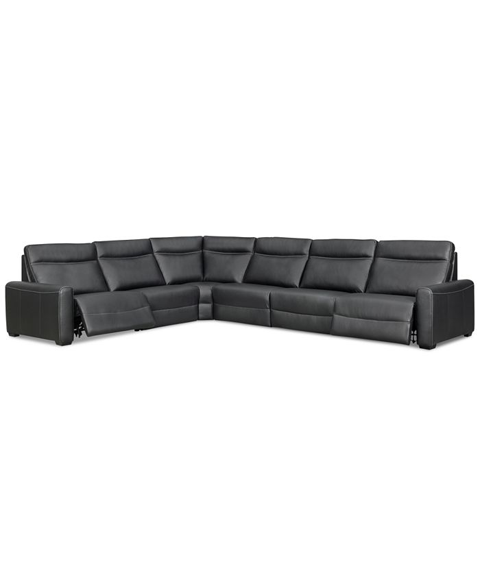 Furniture Marzia 6Pc. Leather Sectional with 2 Power Recliners, Created for Macy's Macy's