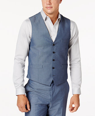 INC International Concepts I.N.C. Men's Chambray Suit Vest, Created for ...