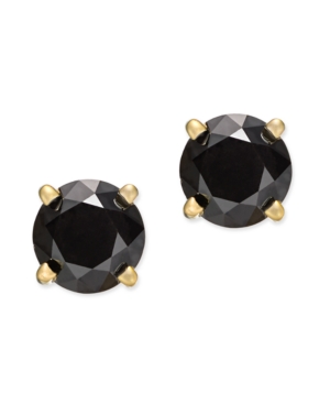 image of Black Diamond Stud Earrings (1 ct. t.w.) 14k White Gold