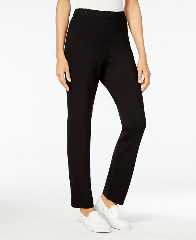 Karen Scott Sport Pull-On Comfort Pants, Created for Macy's & Reviews ...