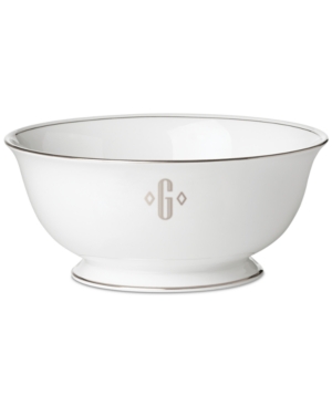 Lenox Federal Platinum Monogram Serving Bowl Block Letters