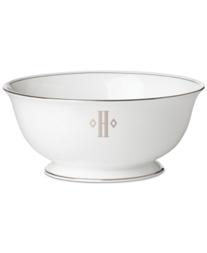 Lenox Federal Platinum Monogram Serving Bowl Block Letters