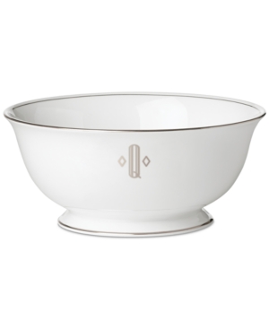Lenox Federal Platinum Monogram Serving Bowl Block Letters