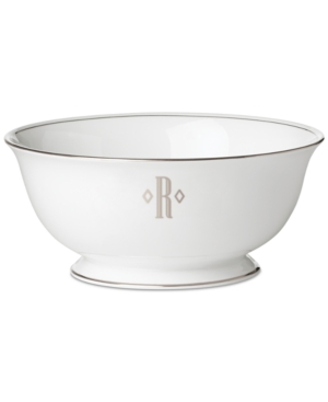 Lenox Federal Platinum Monogram Serving Bowl Block Letters