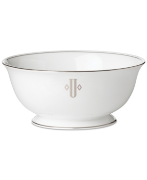 Lenox Federal Platinum Monogram Serving Bowl Block Letters
