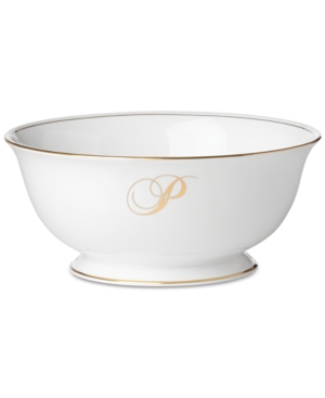 Lenox Federal Gold Monogram Serving Bowl Script Letters