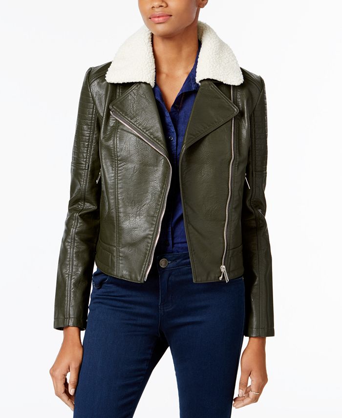 Collection B Juniors' MixedMedia Moto Jacket Macy's