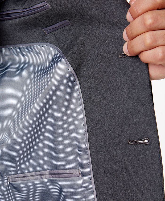 Bar III Men's Skinny Fit Stretch Wrinkle-Resistant Charcoal Suit Jacket ...