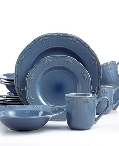Thomson Pottery Sicily Blue 16-Pc. Set, Service for 4