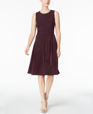 Charter Club - Petite Belted Fit & Flare Dress