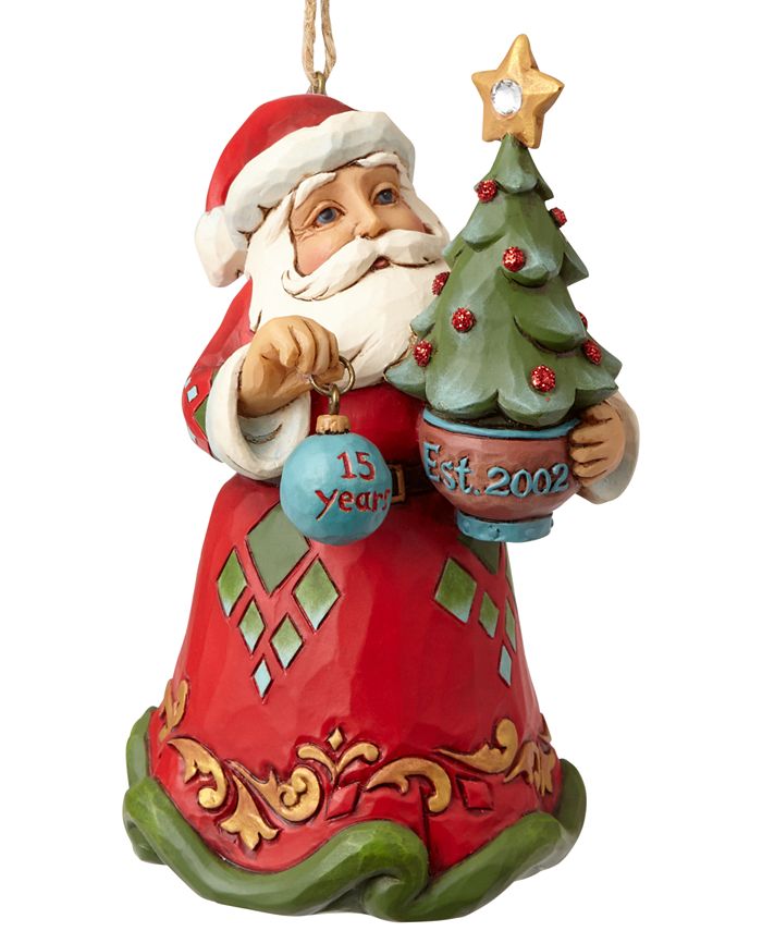 Jim Shore 15th Anniversary Santa With Tree Ornament - Macy's