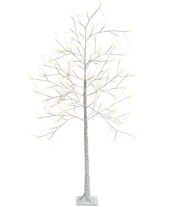 Mr. Christmas 7-Ft. Decorative LED Birch Tree - Macy's