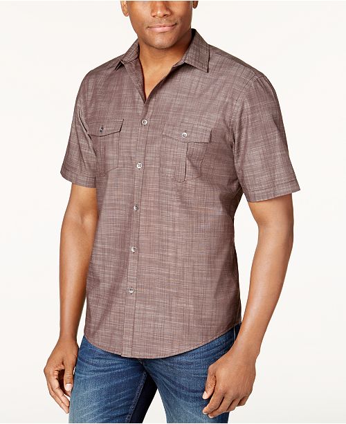 Alfani Men S Warren Textured Short Sleeve Shirt Created For