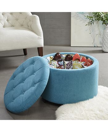 Furniture - Kayla Fabric Storage Ottoman