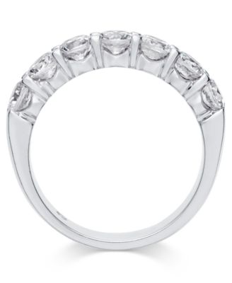 Certified Seven Diamond Station Band Ring in 14k White Gold (1-1/2 ct. t.w.)