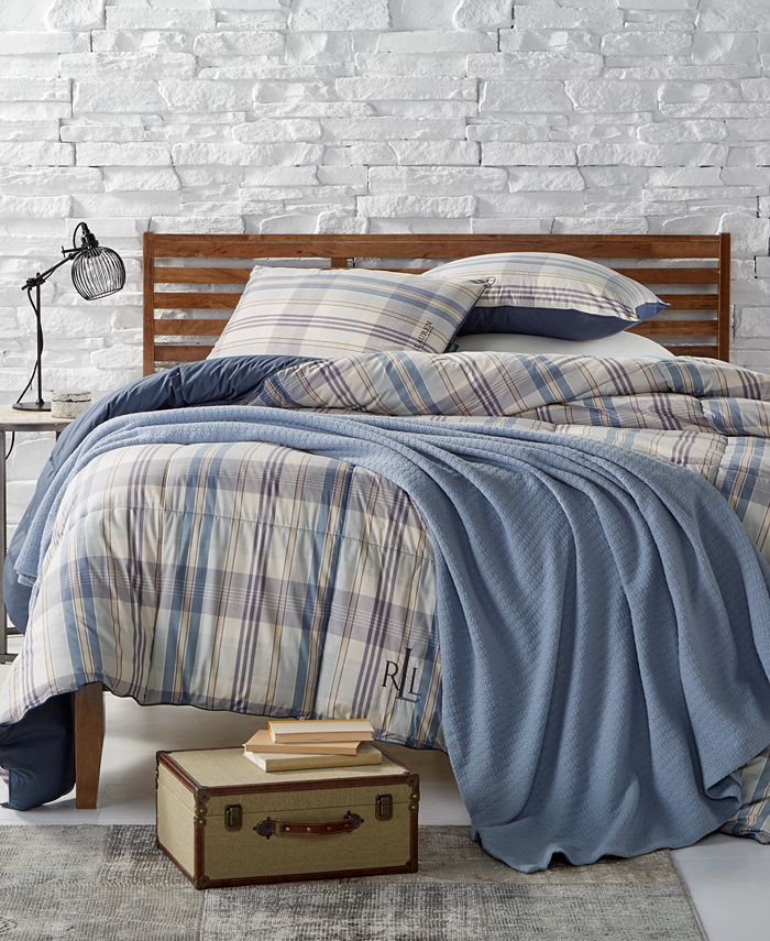 Lauren Ralph Lauren Sundeck Plaid Yarn-Dyed Reversible King Down  Alternative Comforter & Reviews - Designer Bedding - Bed & Bath - Macy's