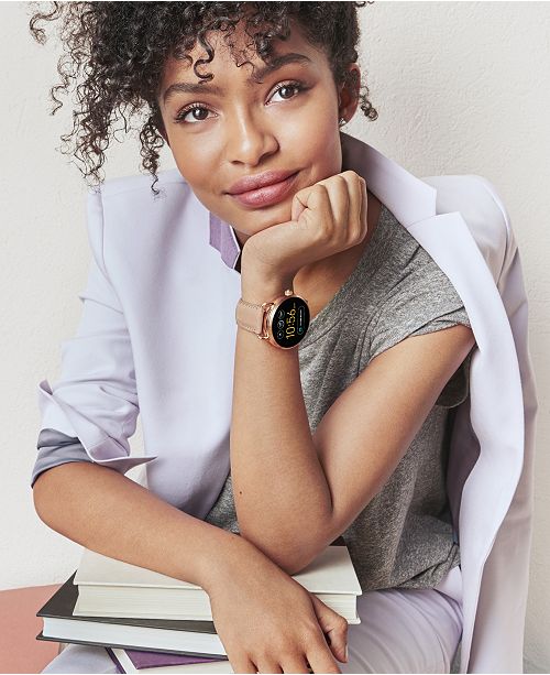 Fossil Q Gen 2 Wander Light Brown Leather Strap Touchscreen Smart Watch 45mm FTW2102 - Watches