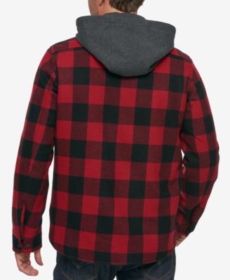 Buffalo Plaid Hooded Shirt Jacket 
