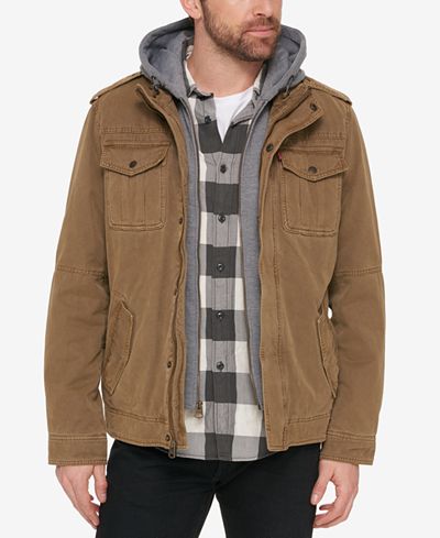 hooded jacket trucker levi mens pocket jackets levis winter outfits