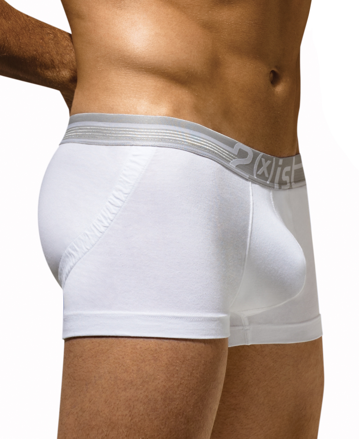 2(x)ist Men's Underwear, Dual Lifting Tagless Trunk - white