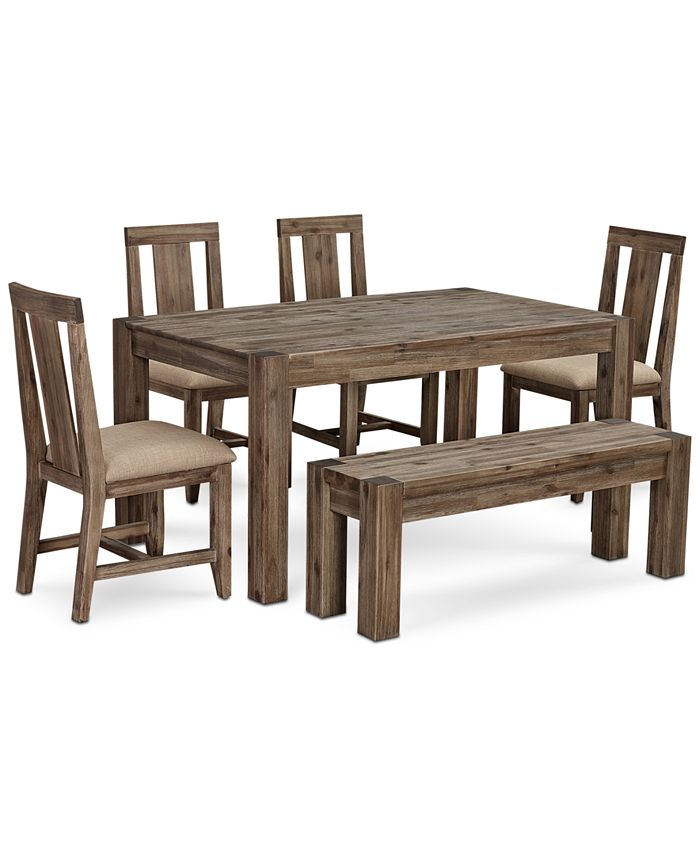 Furniture Canyon Small 6Pc.Dining Set, (60" Dining Table, 4 Side