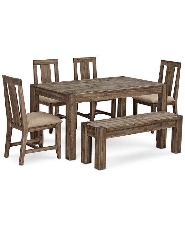 Furniture Canyon Small 6-Pc.Dining Set, (60" Dining Table, 4 Side