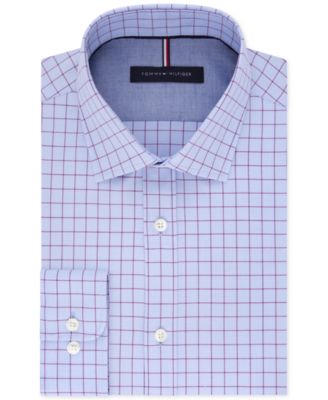 Tommy Hilfiger Men's Slim-Fit Non-Iron Check Dress Shirt Macy's