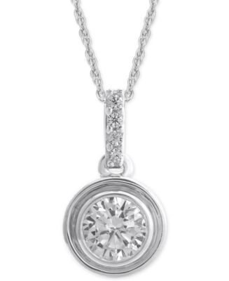 Macy's Diamond Bezel Pendant Necklace (1/4 ct. t.w.) - Macy's