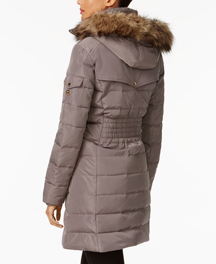 Michael Kors FauxFurTrim Down Puffer Coat Macy's