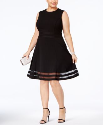 macy's calvin klein fit and flare dress
