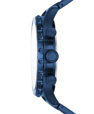 Fossil Men's Chronograph Nate Blue Stainless Steel Bracelet Watch 50mm