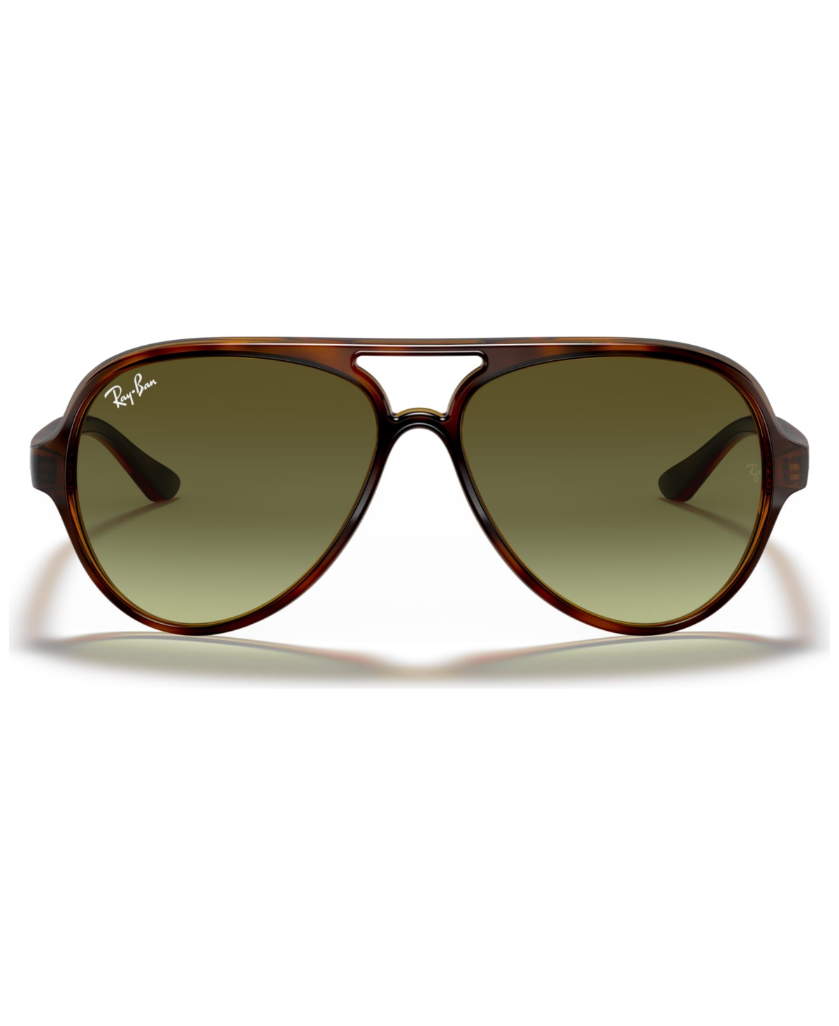 Ray Ban Cats 5000 Classic Sunglasses Tortoise Frame Green Lenses 59-13 In Brown,green Gradient