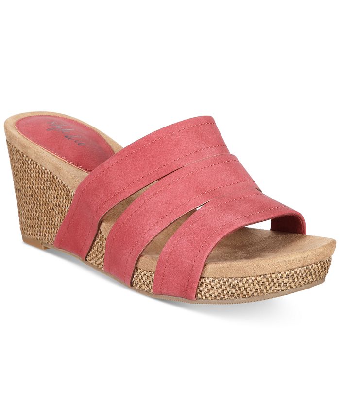 Style & Co Juliaa Slip-On Wedge Sandals, Created for Macy's - Macy's