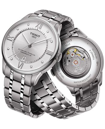 Tissot - Men's Swiss Automatic Chemin De Tourelle Diamond-Accent Stainless Steel Bracelet Watch 42mm