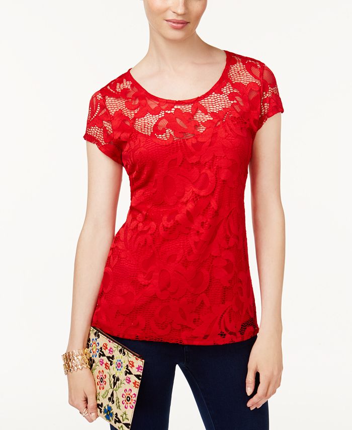 INC International Concepts I.N.C. Petite Lace Top, Created for Macy's 