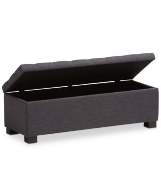 Roanoke Grid-Tufting Storage Ottoman Bench