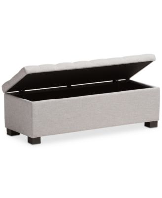 Roanoke Grid-Tufting Storage Ottoman Bench