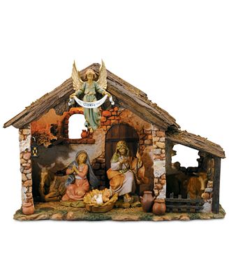 Roman Fontanini 6-Pc. Nativity With Lighted Stable - Holiday Lane - For ...