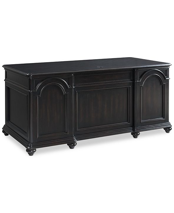 Furniture Clinton Hill Ebony Home Office Executive Desk, Created for