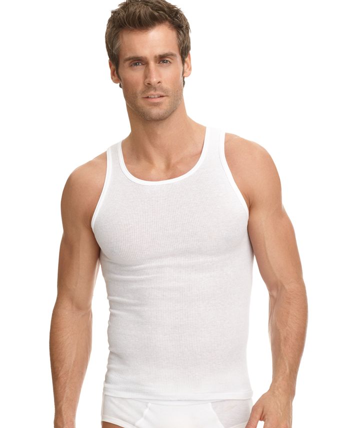 Jockey Men's Big & Tall Classic Ribbed Tagless A-Shirt 2 Pack & Reviews -  Underwear & Socks - Men - Macy's