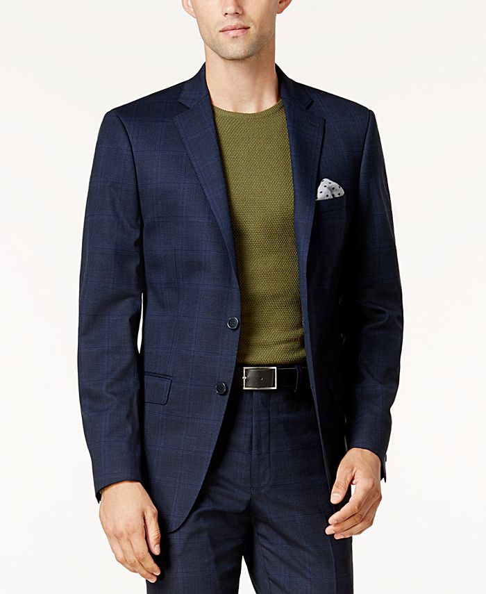 calvin klein navy blue suit