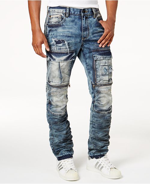 Heritage America Men S Ripped Zipper Jeans Reviews Jeans Men Macy S