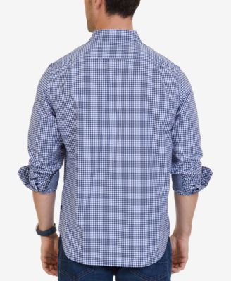 Men's Classic-Fit Long-Sleeve Gingham Check Poplin Shirt